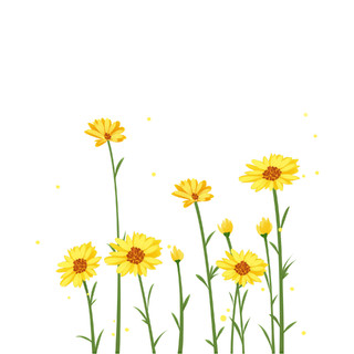 卡通菊花花朵植物春天元素GIF动态图菊花元素